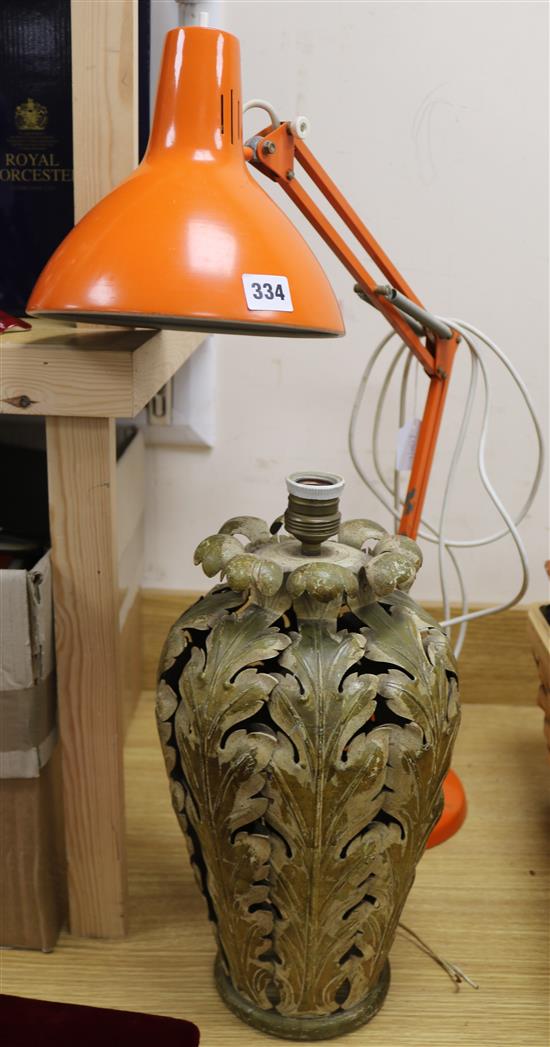 An anglepoise lamp and another